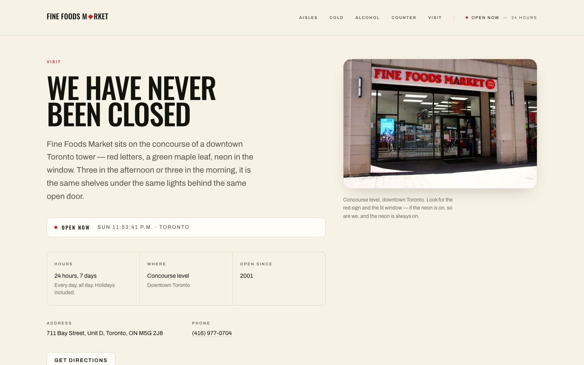 Fine Foods Market: built by TNAADO